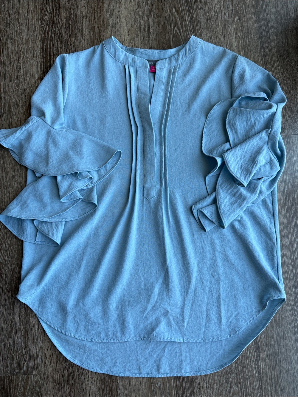 Vince Camuto Light Blue Ruffle Sleeve Blouse